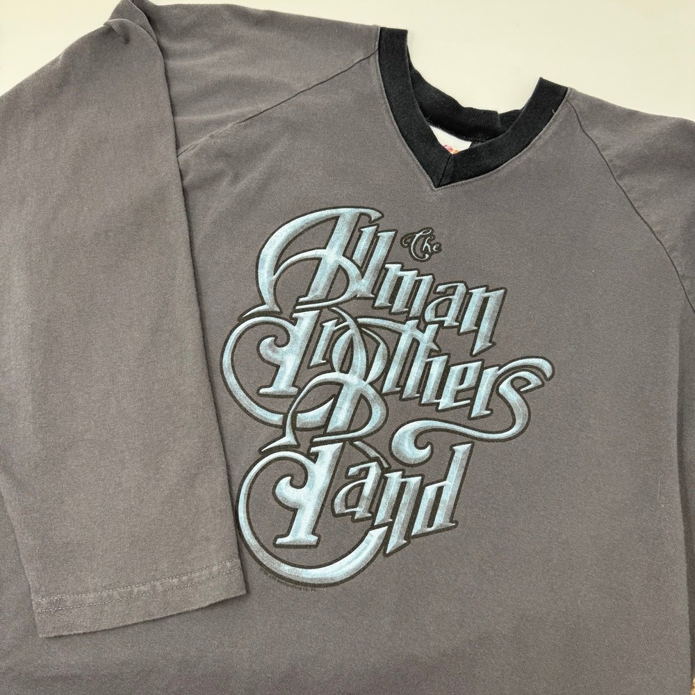 Vintage The Allman Brothers Band V Neck Raglan Long Sleeve Shirt XL